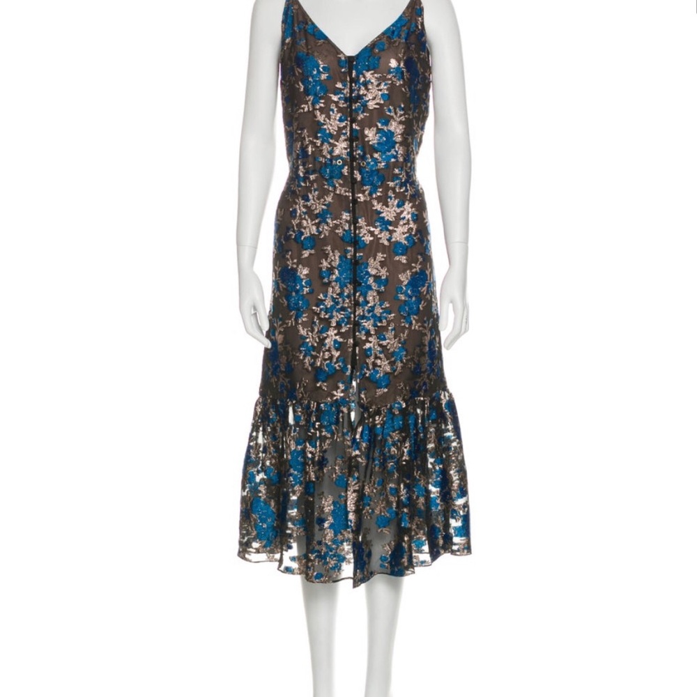 Lanvin Embroidered Floral Midi Dress (copied pic)